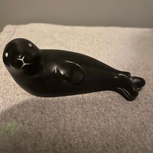 Soap stone vintage Boma Black Seal Figurine made in Canada